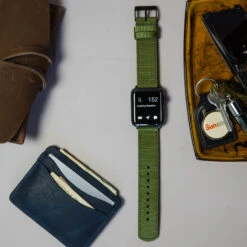 Apple Watch | Two-piece NATO Style | Army Green -Watch Shop APPL NQR ARMY BLK