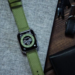 Apple Watch | Two-piece NATO Style | Army Green -Watch Shop APPL NQR ARMY SS