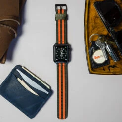 Apple Watch | Two-piece NATO Style | Army Green & Orange -Watch Shop APPL NQR ARMYORANGE SS 13