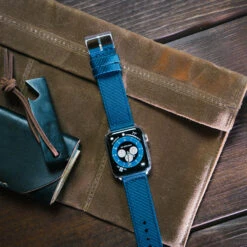 Apple Watch | Two-piece NATO Style | Steel Blue -Watch Shop APPL NQR TEAL SS 2