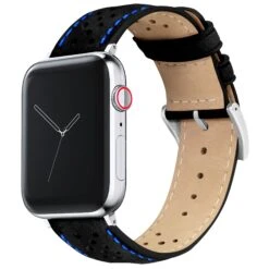 Apple Watch | Black Racing & Blue Stitch Horween Leather