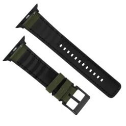 Apple Watch | Army Green Cordura Fabric And Silicone Hybrid 20 Apple Watch | Army Green Cordura Fabric And Silicone Hybrid -Watch Shop ArmyGreenCorduraBackview BlackAppleHardware