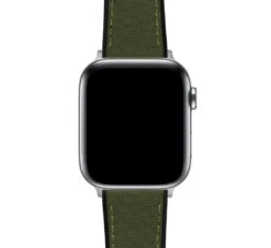Apple Watch | Army Green Cordura Fabric And Silicone Hybrid 21 Apple Watch | Army Green Cordura Fabric And Silicone Hybrid -Watch Shop ArmyGreenCorduraHybridAppleCloseUp SS