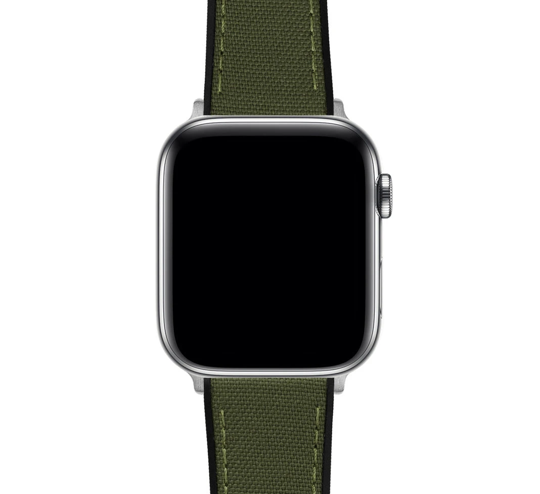 Apple Watch | Army Green Cordura Fabric And Silicone Hybrid 9 Apple Watch | Army Green Cordura Fabric And Silicone Hybrid - Image 9