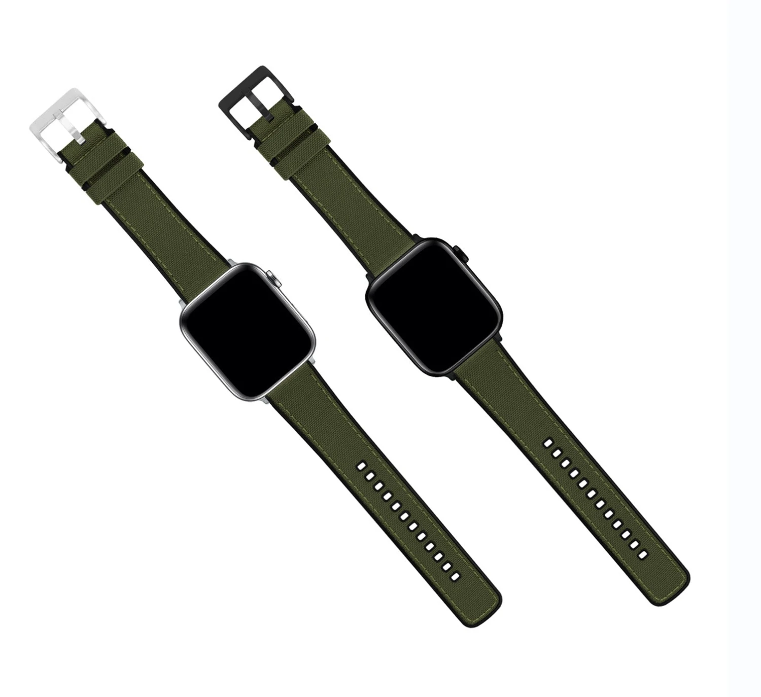 Apple Watch | Army Green Cordura Fabric And Silicone Hybrid 4 Apple Watch | Army Green Cordura Fabric And Silicone Hybrid - Image 4