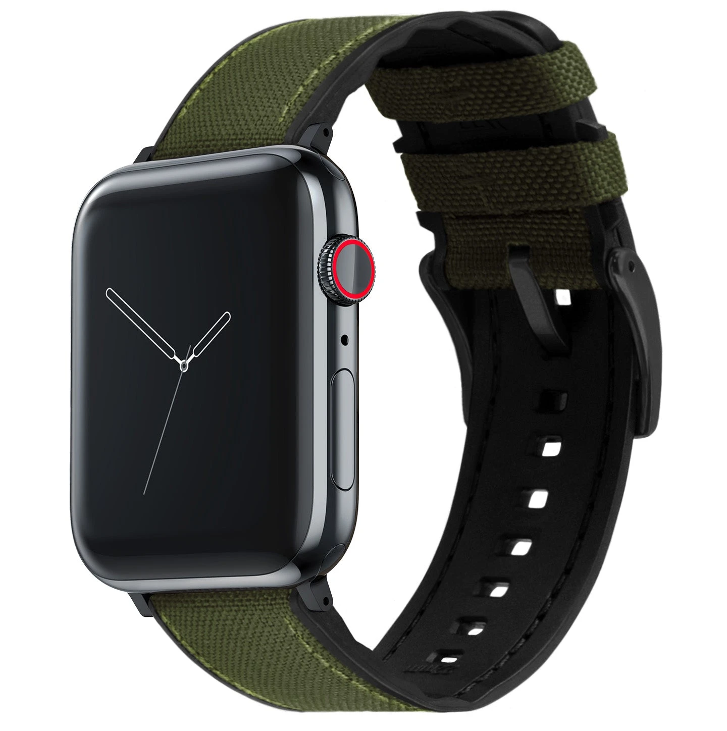 Apple Watch | Army Green Cordura Fabric And Silicone Hybrid 2 Apple Watch | Army Green Cordura Fabric And Silicone Hybrid - Image 2