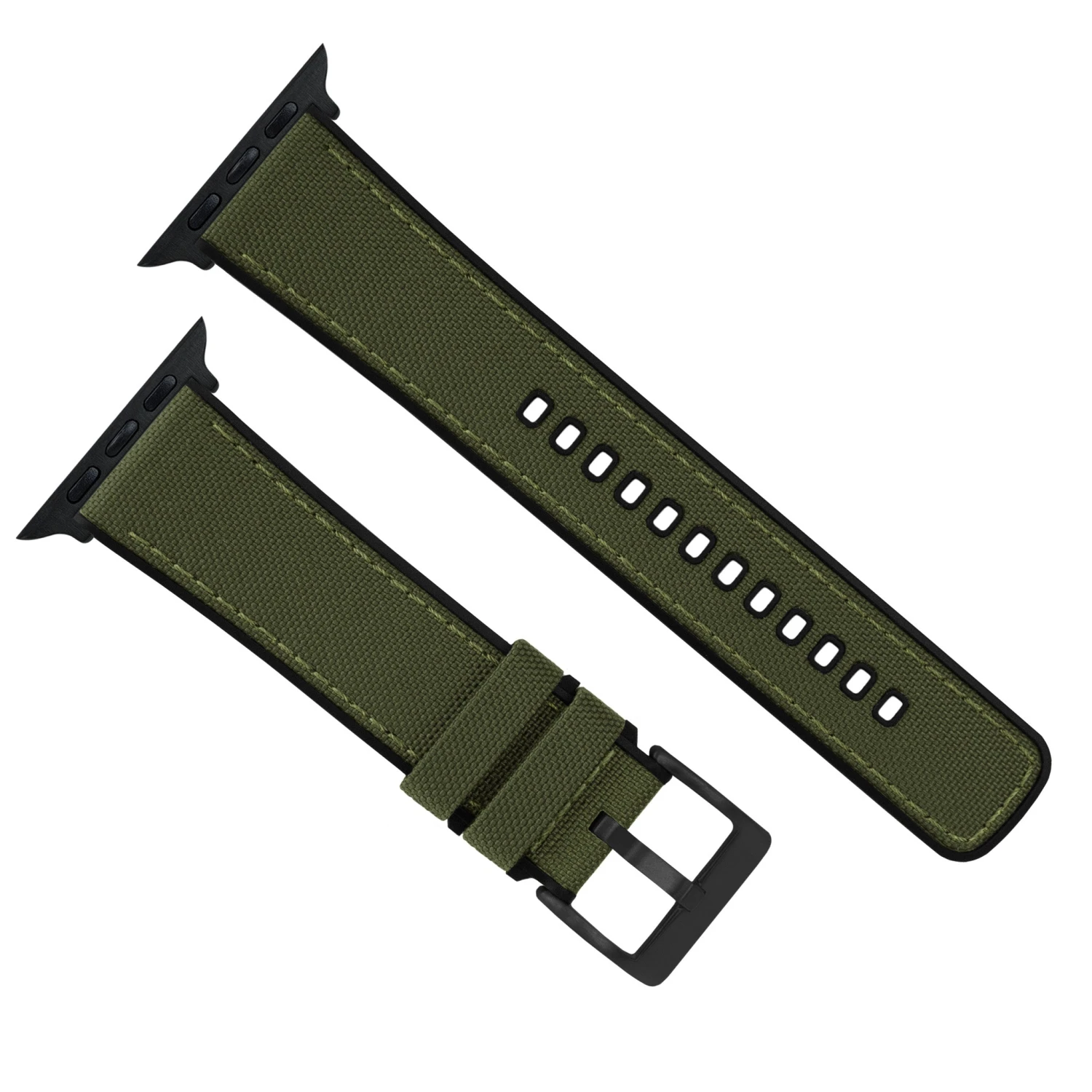 Apple Watch | Army Green Cordura Fabric And Silicone Hybrid 6 Apple Watch | Army Green Cordura Fabric And Silicone Hybrid - Image 6