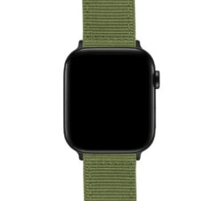 Apple Watch | Two-piece NATO Style | Army Green -Watch Shop ArmyGreenNATOQRSCloseUp BlackAppleCase