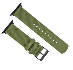 Apple Watch | Two-piece NATO Style | Army Green -Watch Shop ArmyGreenNATOQRSTopView BlackAppleHardware