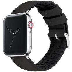 Apple Watch | Black Leather And Rubber Hybrid