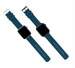 Apple Watch | Two-piece NATO Style | Steel Blue -Watch Shop BlueGreenNATOQRSAppleFlatlay