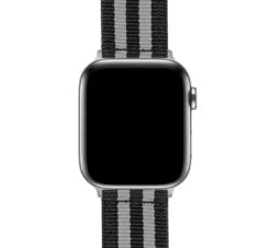 Apple Watch | Two-piece NATO Style | Smoke & Black Bond -Watch Shop Bond Black Smoke NATOQRSCloseUp SSAppleCase