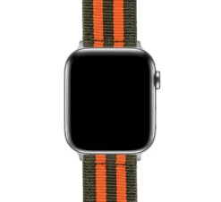 Apple Watch | Two-piece NATO Style | Army Green & Orange -Watch Shop Bond Green Orange NATOQRSCloseUp SSAppleCase