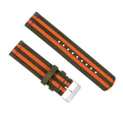 Army Green & Orange | Two-Piece NATO Style 8 Army Green & Orange | Two-Piece NATO Style -Watch Shop Bond Orange Green NATOQRSBackview SS 6cf5ba85 87de 401e 93ea 719d637244dc