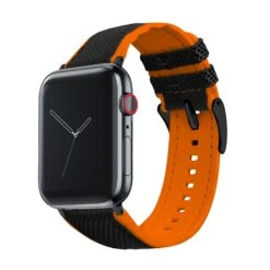 Apple Watch | Black Cordura Fabric And Pumpkin Orange Silicone Hybrid 17 Apple Watch | Black Cordura Fabric And Pumpkin Orange Silicone Hybrid -Watch Shop DT1AppleOrangeBLK