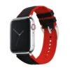 Apple Watch | Black Cordura Fabric And Crimson Red Silicone Hybrid