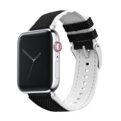 Apple Watch | Black Cordura Fabric And White Silicone Hybrid