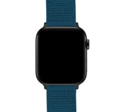 Apple Watch | Two-piece NATO Style | Steel Blue -Watch Shop GreenBlueNATOQRSCloseUp BlackAppleCase