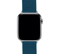 Apple Watch | Two-piece NATO Style | Steel Blue -Watch Shop GreenBlueNATOQRSCloseUp SSAppleCase