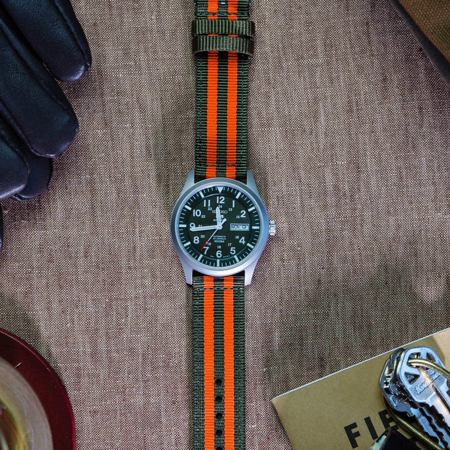 Army Green & Orange | Two-Piece NATO Style 2 Army Green & Orange | Two-Piece NATO Style - Image 2