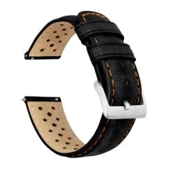 Amazfit Bip | Racing Horween Leather | Black & Orange Stitch