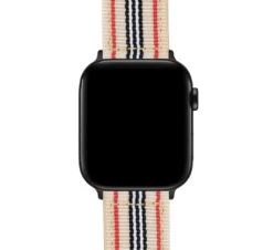Apple Watch | Two-piece NATO Style | Retro -Watch Shop White BlackRedStripeNATOQRSCloseUp BlackAppleCase