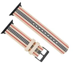 Apple Watch | Two-piece NATO Style | Retro -Watch Shop White BlackRedStripeNATOQRSTopView BlackAppleHardware