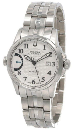New Bulova Accutron Auto White Dial Stainless Steel Men's Watch 63B161