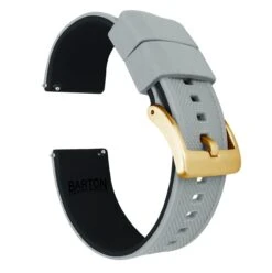 Cool Grey Top / Black Bottom | Elite Silicone -Watch Shop cool grey top black bottom elite silicone elite silicone barton watch bands 22mm gold 747297