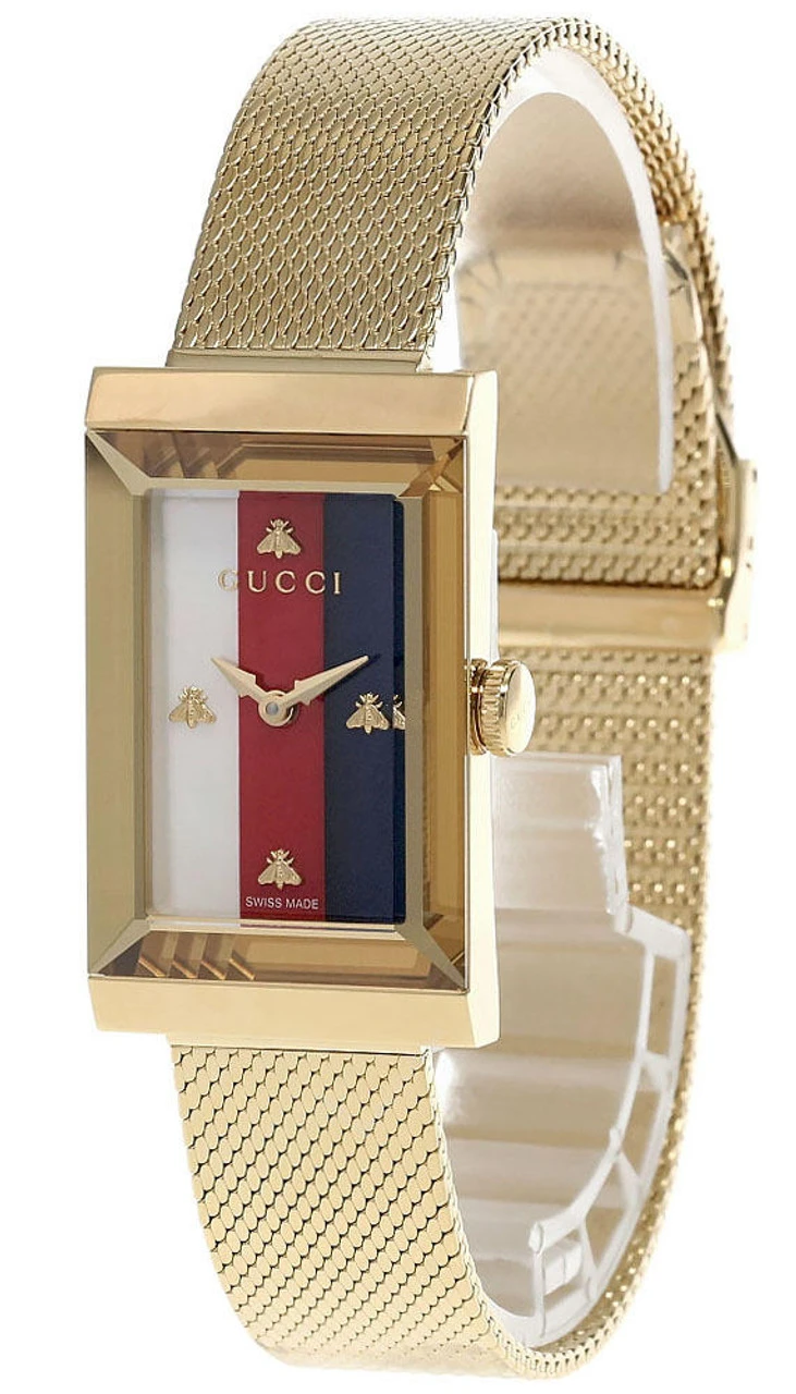 Watch Shop -Watch Shop gucci watches gucci g frame quartz white red blue mop dial gold pvd watch ya147410 46576.1653072889