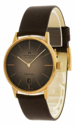 HAMILTON Intra-Matic 38MM Brown Sunray Dial Men's Watch H38465501