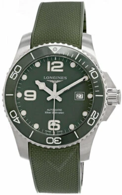 LONGINES Hydroconquest AUTO 43MM GRN Dial/Rubber Men's Watch L37824069