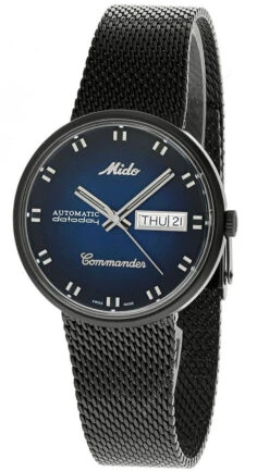 MIDO Commander Shade 37MM SS Black Mesh Men's Watch M8429.3.25.11