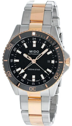 MIDO Ocean Star GMT 44MM SS Black Dial Rose Gold Men's Watch M026.629.22.051.00