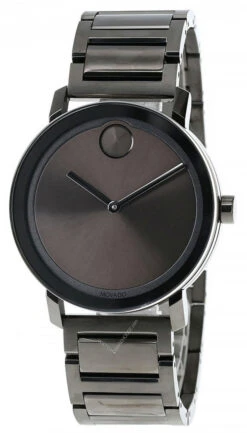 MOVADO Bold 40MM Quartz SS Gunmetal Dial Bracelet Men's Watch 3600509