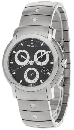 MOVADO SL Series Stainless Steel Black Dial Men's Watch 0605734