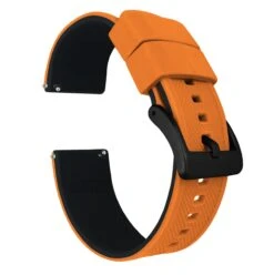 Pumpkin Orange Top / Black Bottom | Elite Silicone -Watch Shop pumpkin orange top black bottom elite silicone elite silicone barton watch bands 20mm black pvd 631586
