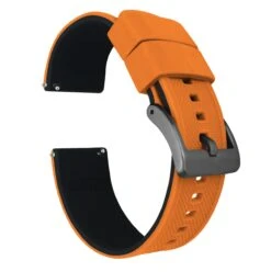 Pumpkin Orange Top / Black Bottom | Elite Silicone -Watch Shop pumpkin orange top black bottom elite silicone elite silicone barton watch bands 20mm gunmetal grey 989422