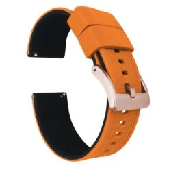 Pumpkin Orange Top / Black Bottom | Elite Silicone -Watch Shop pumpkin orange top black bottom elite silicone elite silicone barton watch bands 20mm rose gold 502297