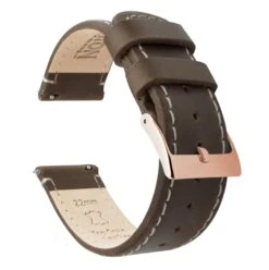 Saddle Leather | Linen Stitching -Watch Shop saddle leather linen stitching quick release leather watch bands barton watch bands 20mm rose gold standard 121177