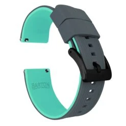 Smoke Grey Top / Mint Green Bottom | Elite Silicone -Watch Shop smoke grey top mint green bottom elite silicone elite silicone barton watch bands 24mm black pvd 799462