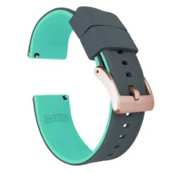 Smoke Grey Top / Mint Green Bottom | Elite Silicone -Watch Shop smoke grey top mint green bottom elite silicone elite silicone barton watch bands 24mm rose gold 435491