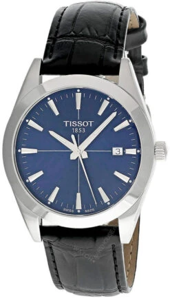 TISSOT Gentleman 40MM SS Black Dial BRN Leather Men's Watch T127.410.16.041.01