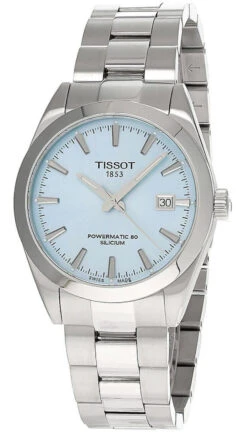 TISSOT Gentleman Powermatic 80 40MM SS Ice BLU Dial Men's Watch T127.407.11.351.00