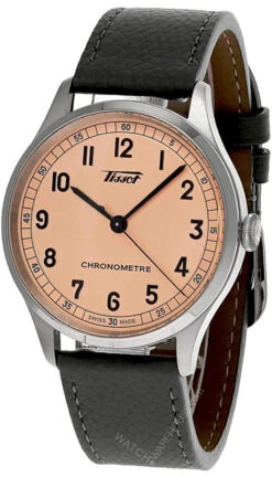 TISSOT Heritage AUTO 39MM Pink Dial Leather Men's Watch T142.464.16.332.00
