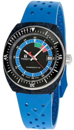 TISSOT Sideral S Powermatic 80 41MM Blue Rubber Men's Watch T145.407.97.057.01