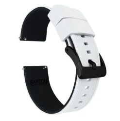 White Top / Black Bottom | Elite Silicone -Watch Shop white top black bottom elite silicone elite silicone barton watch bands 20mm black pvd 484591