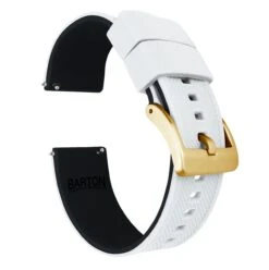 White Top / Black Bottom | Elite Silicone -Watch Shop white top black bottom elite silicone elite silicone barton watch bands 22mm gold 191836