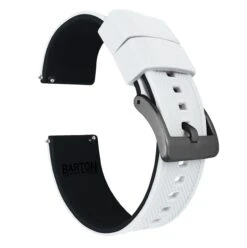 White Top / Black Bottom | Elite Silicone -Watch Shop white top black bottom elite silicone elite silicone barton watch bands 22mm gunmetal grey 285962